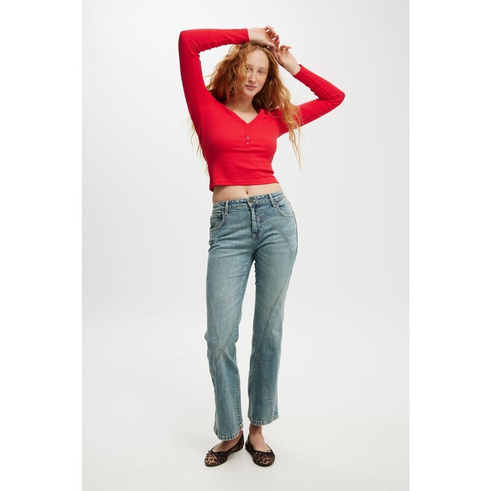 NWT Cotton: On Mid-Rise Stretch Bootcut Jeans Size US 12